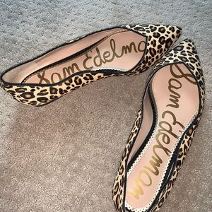 Sam Edelman Leopard Pointed Flats Sz 10- Like New